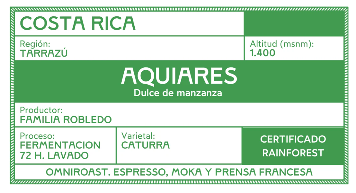 Aquiares. Café de Costa Rica. Lavado Anaeróbico - Image 2