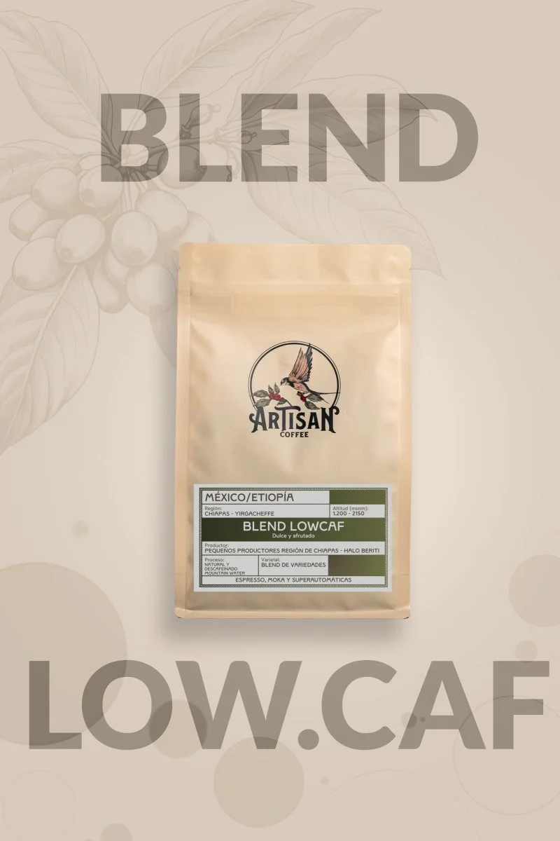 Blend Lowcaf – Café de México y Etiopía · Baja Cafeína · Espresso y Moka