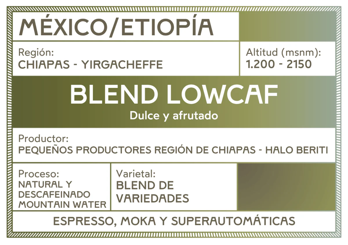 Blend Lowcaf – Café de México y Etiopía · Baja Cafeína · Espresso y Moka - Image 3