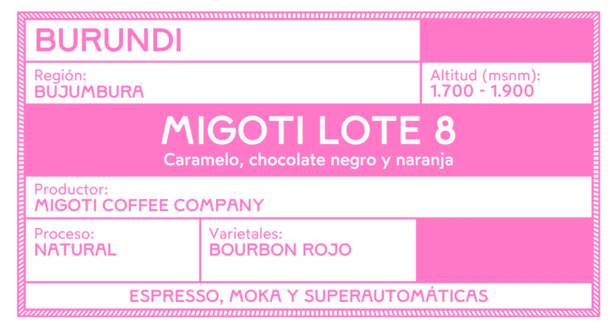 Migoti Lote 8. Café de Burundi. Natural - Image 2