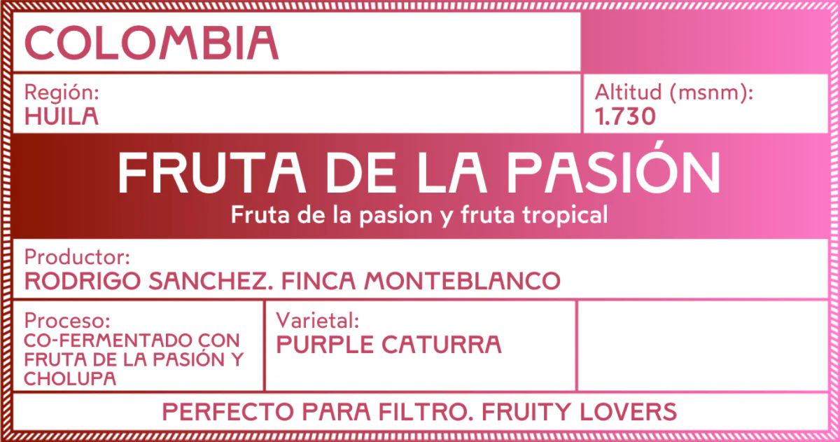 Fruta de la Pasión. Monteblanco. Café de Colombia. Cofermentado - Image 2