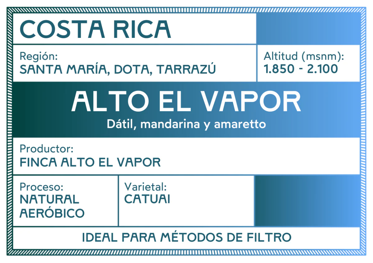 Finca Alto el Vapor. Café de Costa Rica. Natural Aeróbico - Image 2