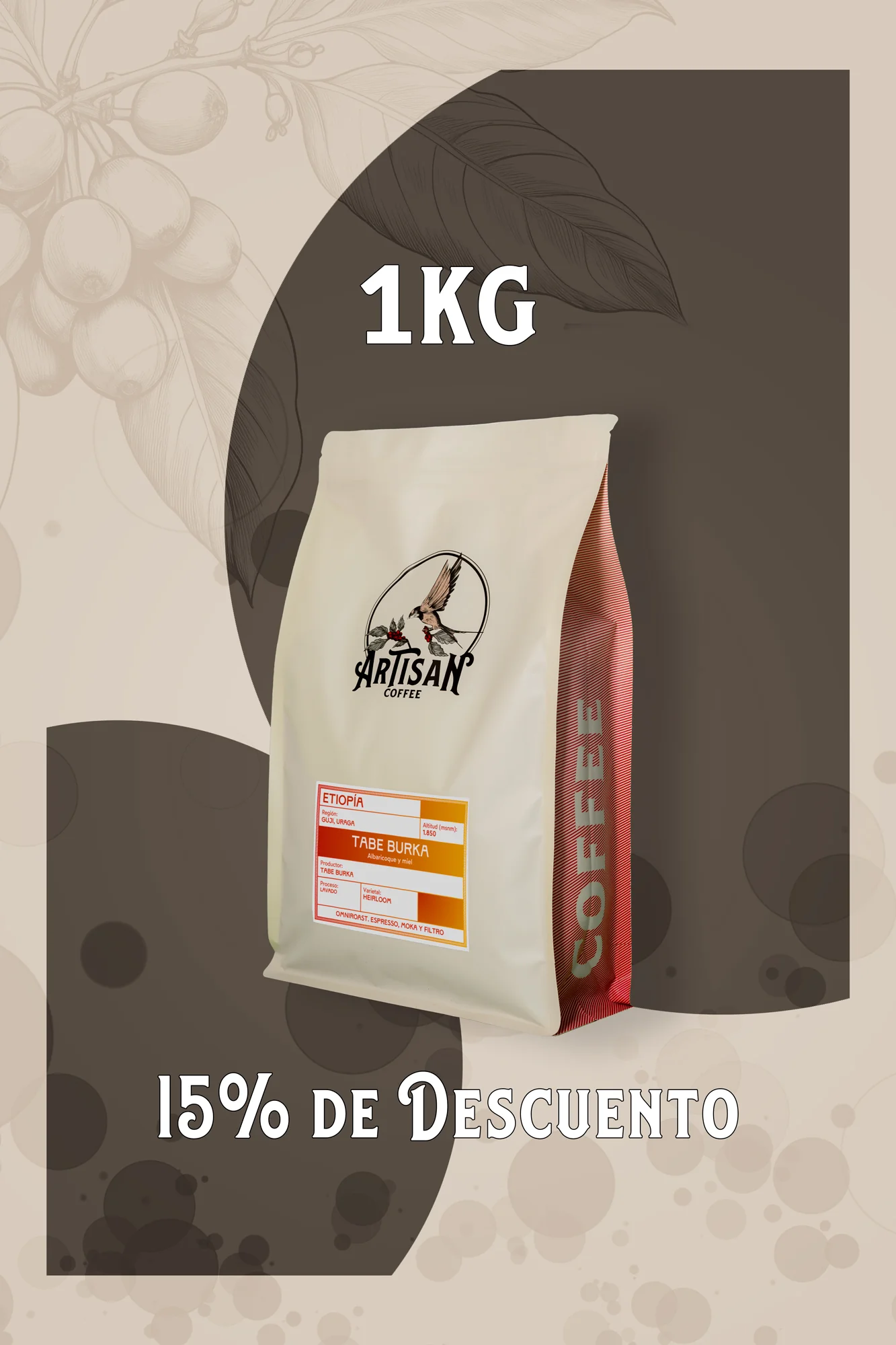 Tabe Burka. Café de Etiopía, Guji, Uraga - Image 2